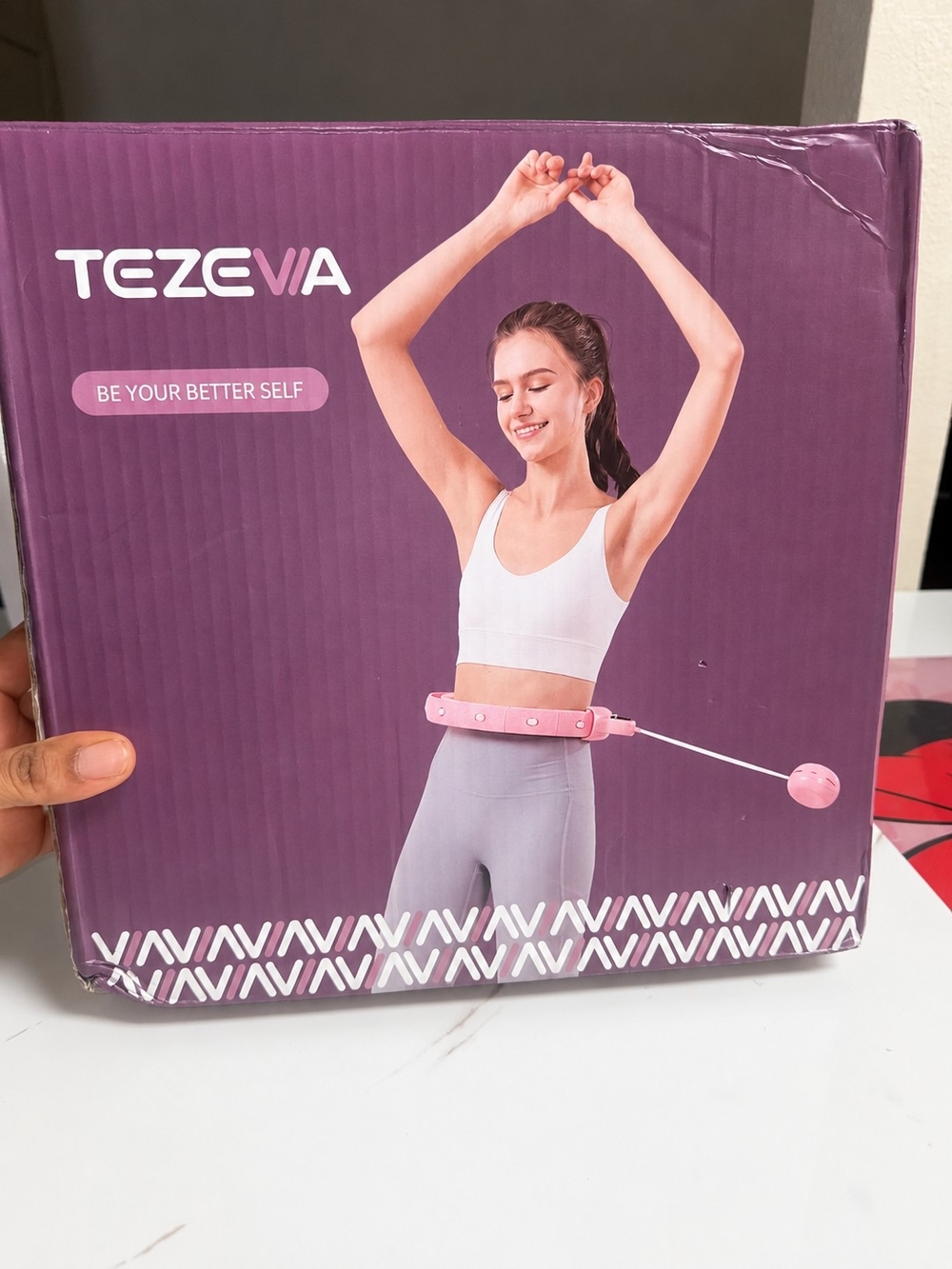 TEZEVIA Weighted Hula Hoop Belt - Pink